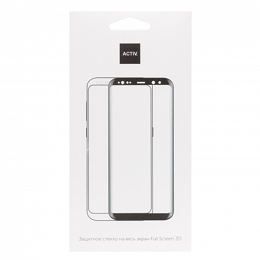 Защитное стекло Activ Clean Line для экрана смартфона Xiaomi Poco C40, Full screen, ударопрочное, черная рамка, 3D (209181)
