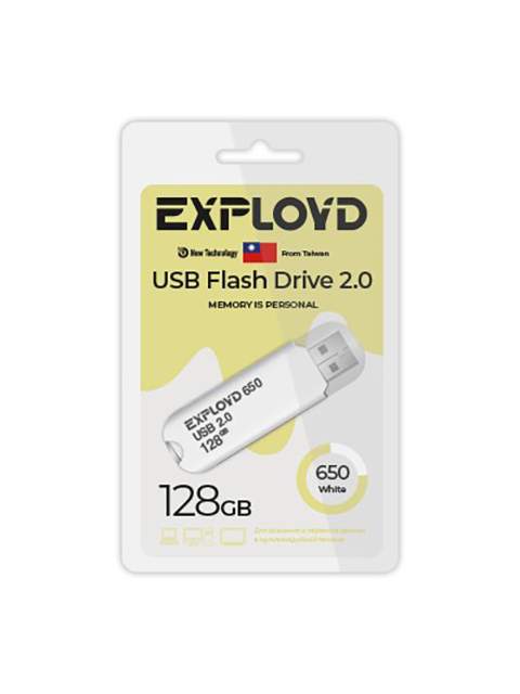 

Флешка 128Gb USB 2.0 EXPLOYD 650 EX-128GB-650-White, белый (EX-128GB-650-White), EX-128GB-650-White