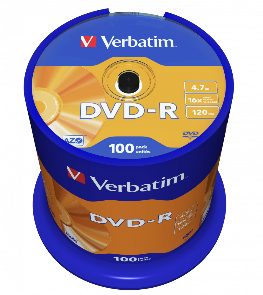 Диск Verbatim DVD-R 4.7Gb (43549)