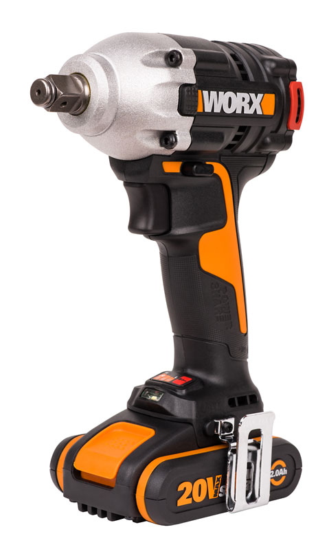 

Гайковерт Worx WX272, аккумуляторный, ударный, 300 Н·м, квадрат 1/2", 2 А·ч, Li-Ion, 20В, два аккумулятора, кейс, 1.1кг, WX272