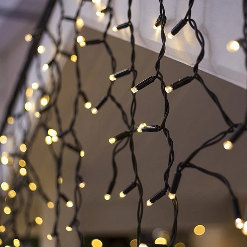 

Гирлянда Бахрома светодиодная занавес, ламп: 120шт., 6м x 0.6м, режимов: 1, от сети, теплый белый, Бахрома