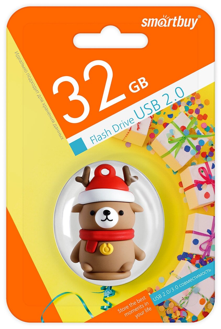 

Флешка 32Gb USB 2.0 SmartBuy Wild series SB32GBCaribouW, коричневый (SB32GBCaribouW), SB32GBCaribouW