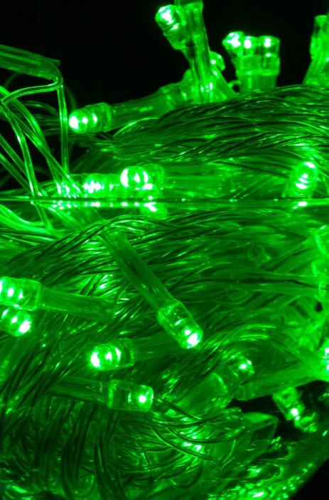 Гирлянда Kurato A005 светодиодная нить, ламп: 100 шт., 10 м, режимов: 8, от сети, зеленый (75891)