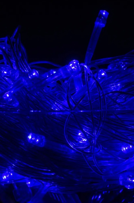 Гирлянда Kurato A004 светодиодная нить, ламп: 100 шт., 10 м, режимов: 8, от сети, синий (75890)