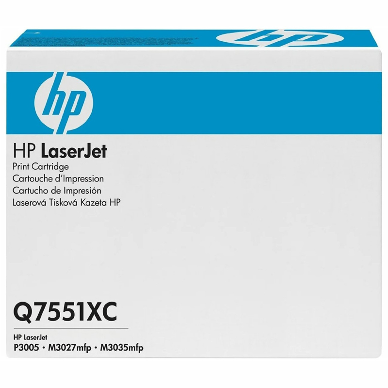 

Картридж лазерный HP 51X/Q7551XC, черный, 13000 страниц, оригинальный для HP LJ P3005/M3035/M3027, техническая упаковка, 51X