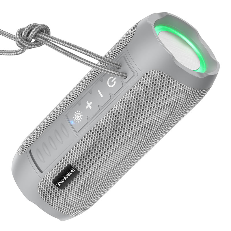 

Портативная акустика Borofone BR21, 10 Вт, FM, AUX, USB, microSD, Bluetooth, подсветка, серый (6974443383638), BR21