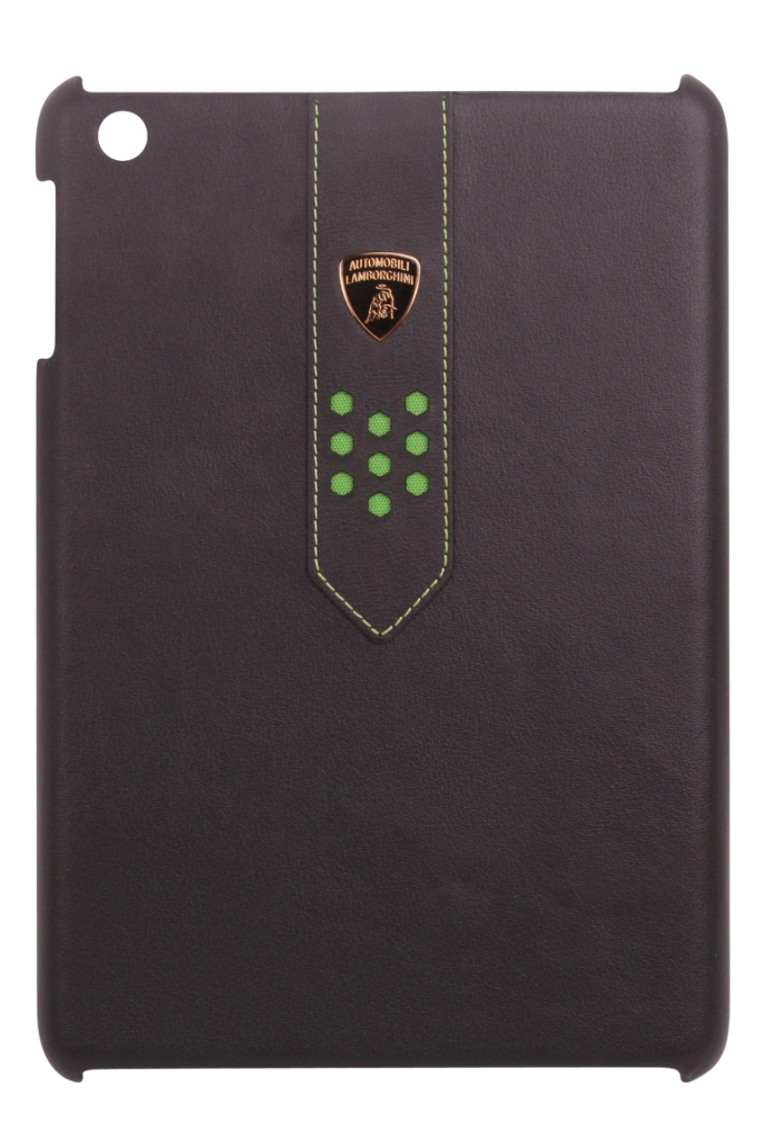 Чехол-крышка iMobo Lamborghini Superleggera для iPad mini, Кожаный черный-зеленый (LB-HCIPDMI-SU/D2-BK/GN)