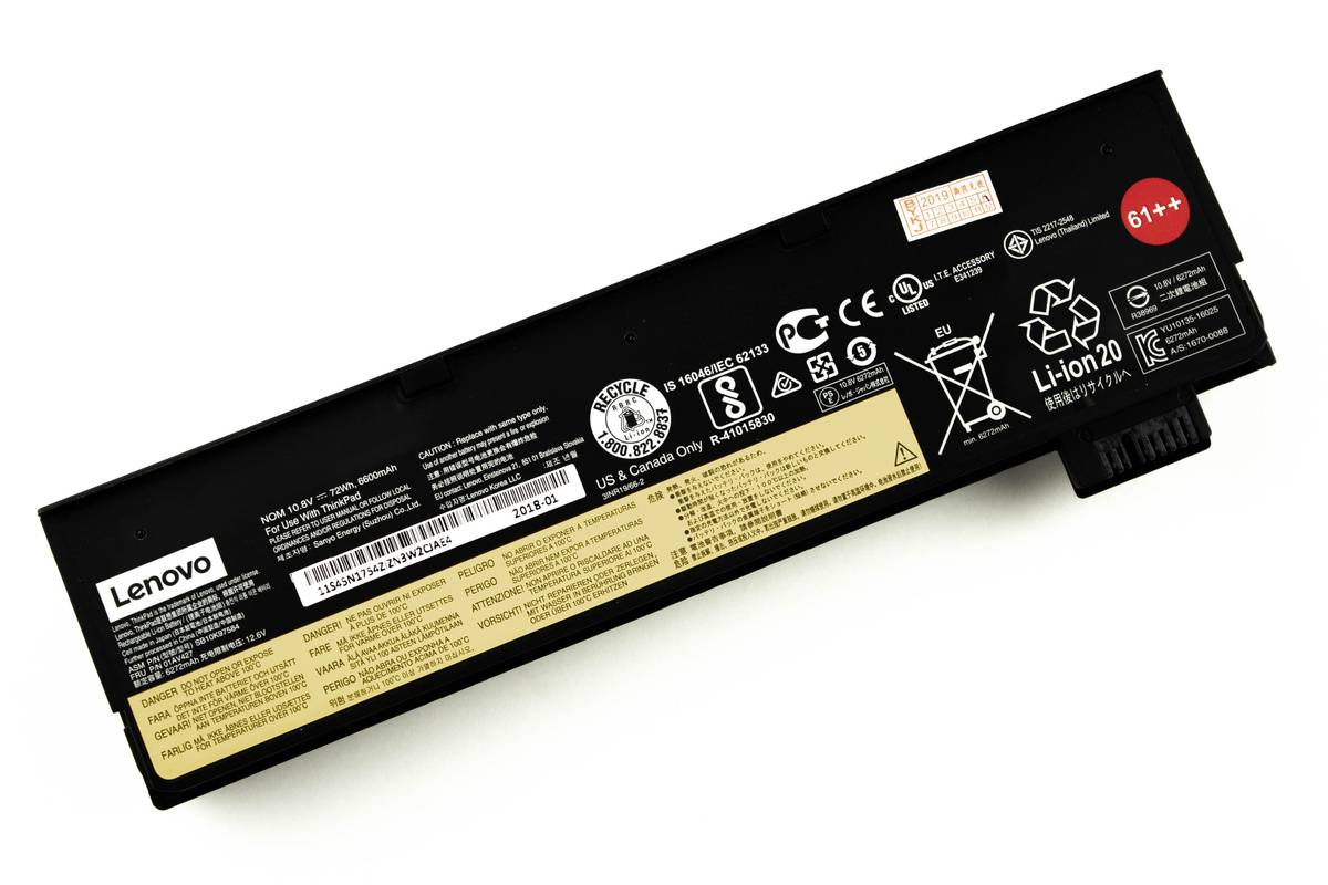 

Аккумуляторная батарея Lenovo 01AV427 оригинальный для Lenovo ThinkPad P51s/T470/T480/T570/T580, 10.8V, 72Wh, черный, техническая упаковка (01AV427-SP), 01AV427