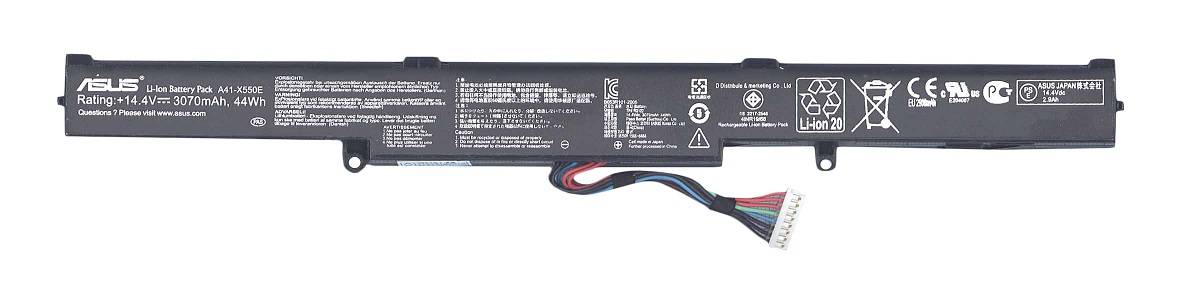 

Аккумуляторная батарея ASUS A41-X550E оригинальный для Asus GL752VM / GL752VW / A450J / A450JF / F550D / X450J / X450JF / X450JN / X550D / X550DP / X550ZA / X550ZE / X750JA / X750JB / X750JN / X750LA / X750LB / X750LN / X751LA / X751LD, 14.4V, 44Wh, черны