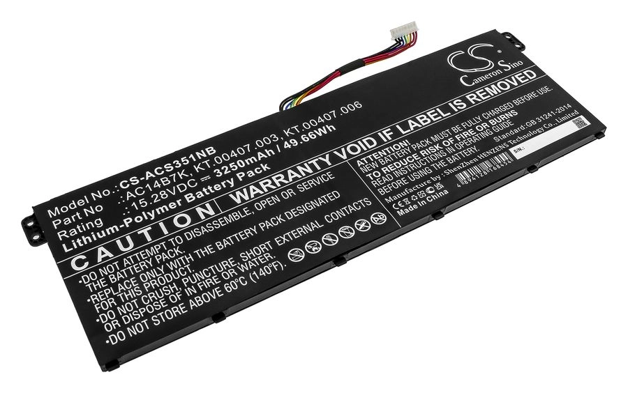 Аккумуляторная батарея CameronSino для Acer Spin 5 SP515-51 Swift 3 SF314-56 153V 3250mAh черный CS-ACS351NB 335000₽