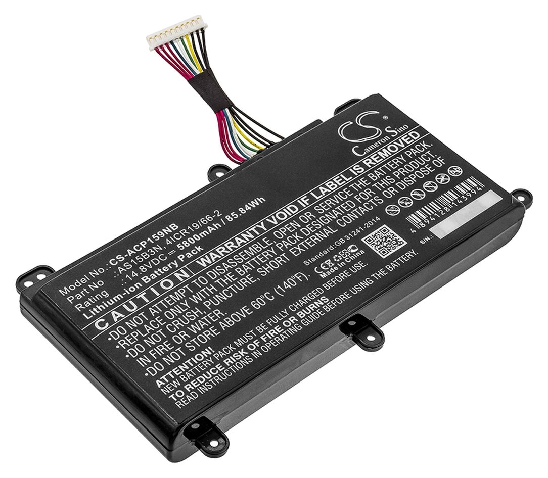 

Аккумуляторная батарея CameronSino для Acer Predator 15 G9, Predator 17 G9 Series, 14.8V, 5800mAh, черный (CS-ACP159NB)