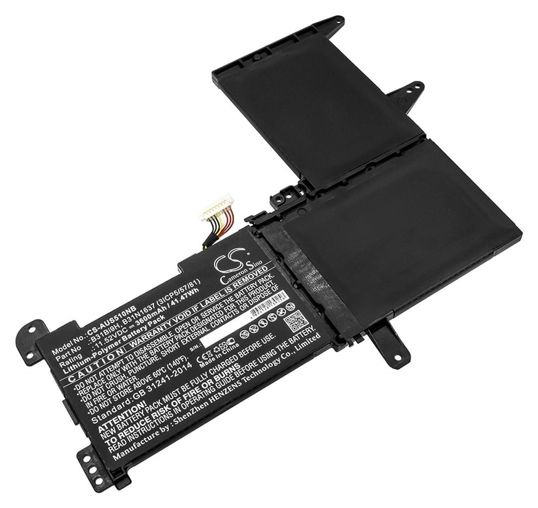 Аккумуляторная батарея CameronSino для Asus N580GD S510UQ 115V 3600mAh 41Wh черный CS-AUS510NB 455000₽