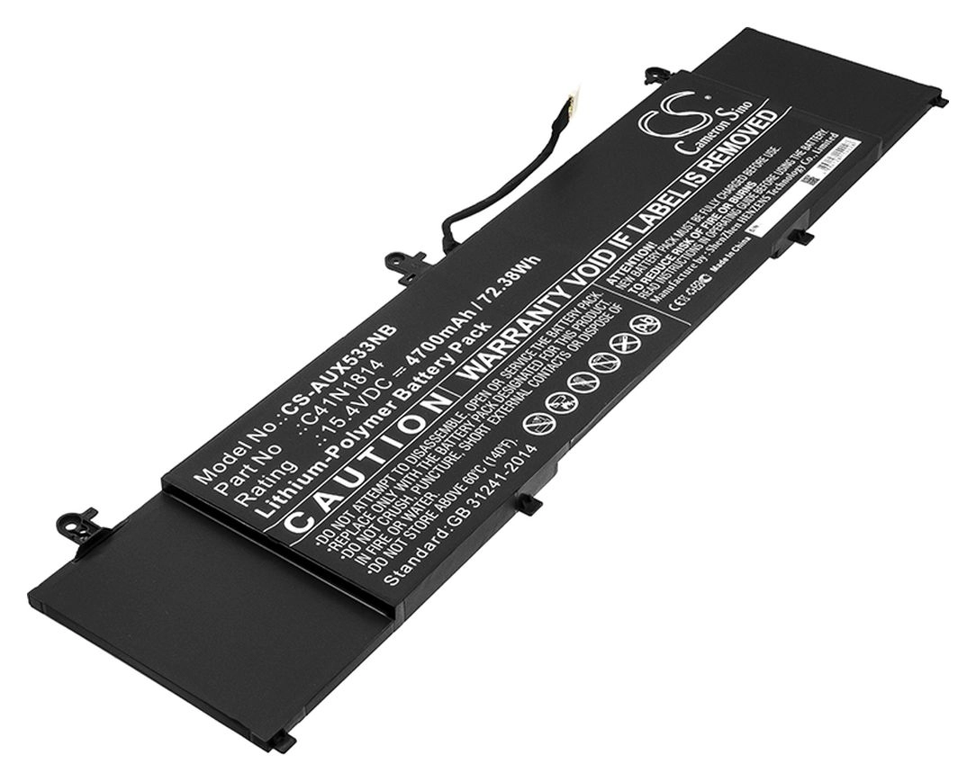Аккумуляторная батарея CameronSino для Asus ZenBook 15 UX533FD, ZenBook 15 UX533, 15.4V, 4700mAh, 72Wh, черный (CS-AUX533NB)