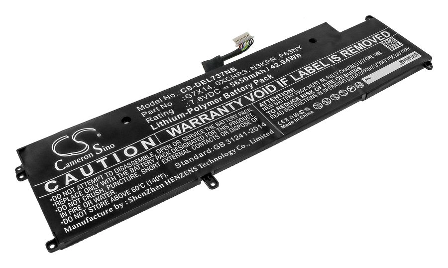 Аккумуляторная батарея CameronSino для Dell Latitude E7370 Latitude 13 7370 Latitude 7370 76V 5650mAh 429Wh черный CS-DEL737NB 3800₽