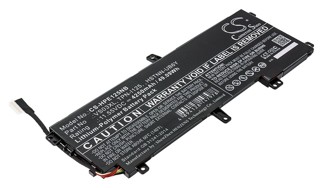 Аккумуляторная батарея CameronSino для HP Envy 15-AS000, Envy 15-AS001, Envy 15-AS005, 11.6V, 4250mAh, 49.1Wh, черный (CS-HPE125NB)