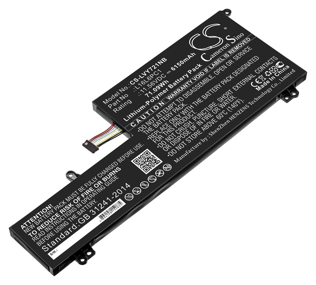 

Аккумуляторная батарея CameronSino для Lenovo Yoga 720-15IKB, 11.6V, 6150mAh, 71.1Wh, черный (CS-LVY721NB)
