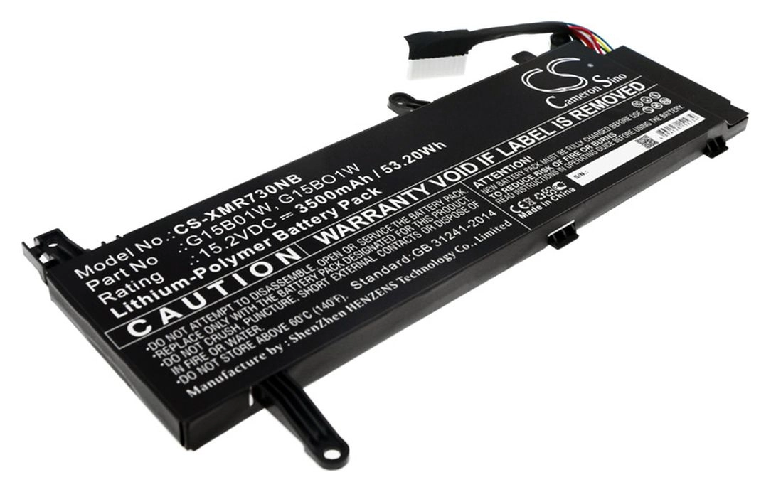 

Аккумуляторная батарея CameronSino для Xiaomi 171502-AM, Gaming Laptop 7300HQ 1050Ti, Gaming Laptop 7300HQ, 15.2V, 3500mAh, 53.2Wh, черный (CS-XMR730NB), 0