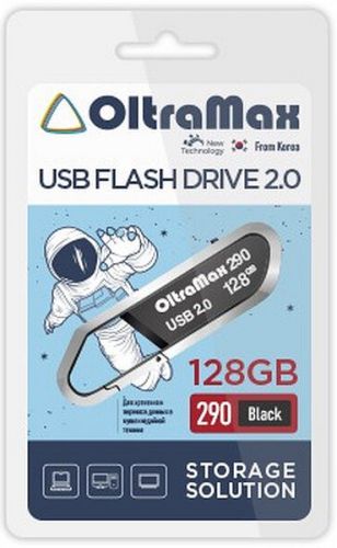 

Флешка 128Gb USB 2.0 OltraMax 290 OM-128GB-290-Black, черный (OM-128GB-290-Black), OM-128GB-290-Black