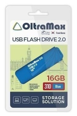 

Флешка 16Gb USB 2.0 OltraMax 310 OM-16GB-310-Blue, синий (OM-16GB-310-Blue), OM-16GB-310-Blue
