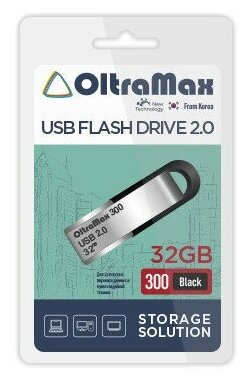 

Флешка 32Gb USB 2.0 OltraMax 300 OM-32GB-300-Black, черный (OM-32GB-300-Black), OM-32GB-300-Black