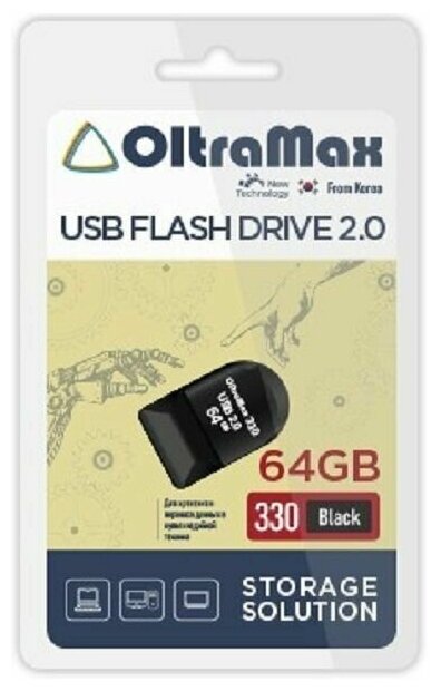 

Флешка 64Gb USB 2.0 OltraMax 330 OM-64GB-330-Black, черный (OM-64GB-330-Black), OM-64GB-330-Black