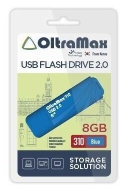 

Флешка 8Gb USB 2.0 OltraMax 310 OM-8GB-310-Blue, синий (OM-8GB-310-Blue), OM-8GB-310-Blue