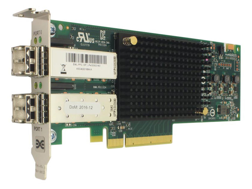 

Адаптер FC Broadcom Emulex LPe32002, 2xLC, 32 Гб/с, PCI-Ex8, Bulk (LPE32002-M2), Emulex LPe32002