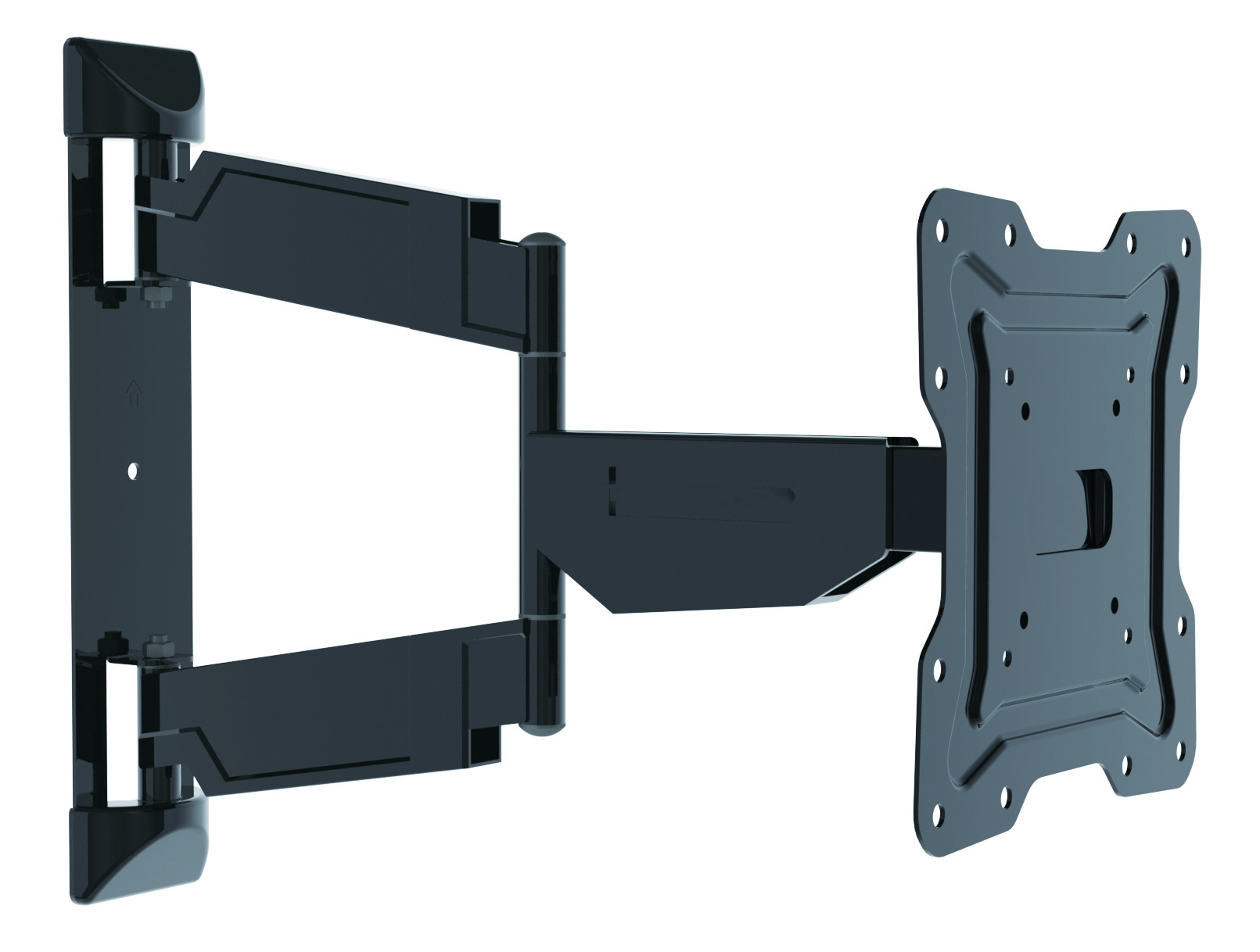 Кронштейн настенный для дисплеев и телевизоров WIZE, VESA 75x75мм-200x200мм, наклонный, поворотный, портрет-альбом, до 35 кг, черный (WA43)
