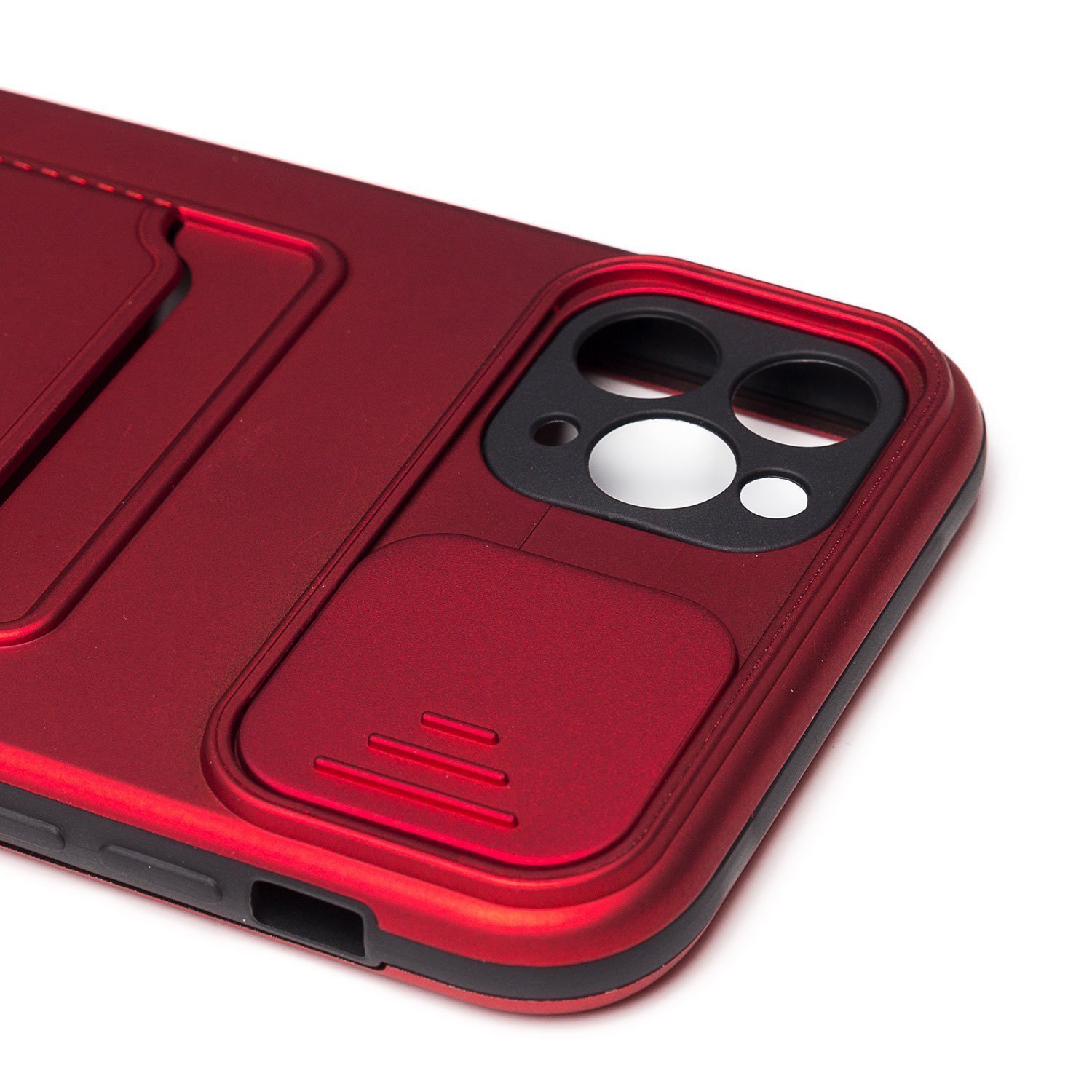 

Чехол-накладка с картхолдером для смартфона Apple iPhone 11 Pro Max, пластик, красный/черный (206971)