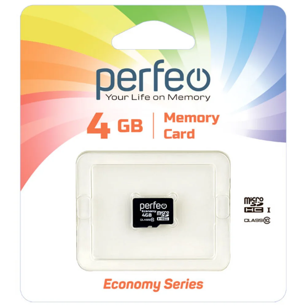 Карта памяти microSDHC Perfeo 4Gb Class 10