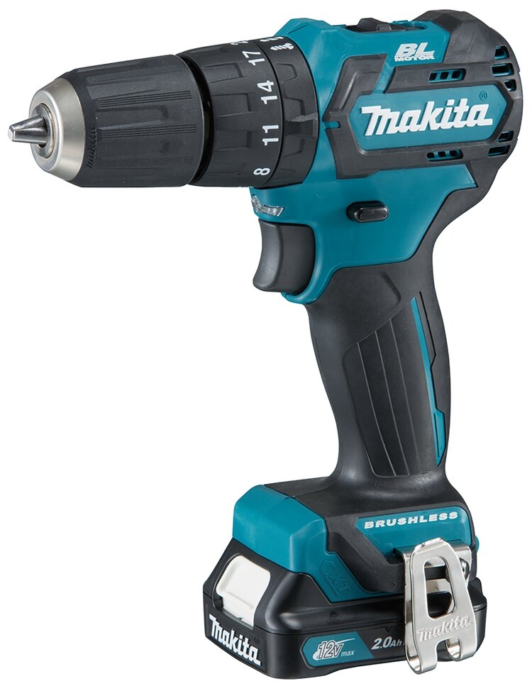 

Дрель-шуруповерт Makita HP332DWAE, аккумуляторный, 35 Н·м, 1500 об/мин, 10.8V, 2 А·ч, Li-Ion, два акб, быстрозажимной патрон, кейс, 1.1кг, HP332DWAE