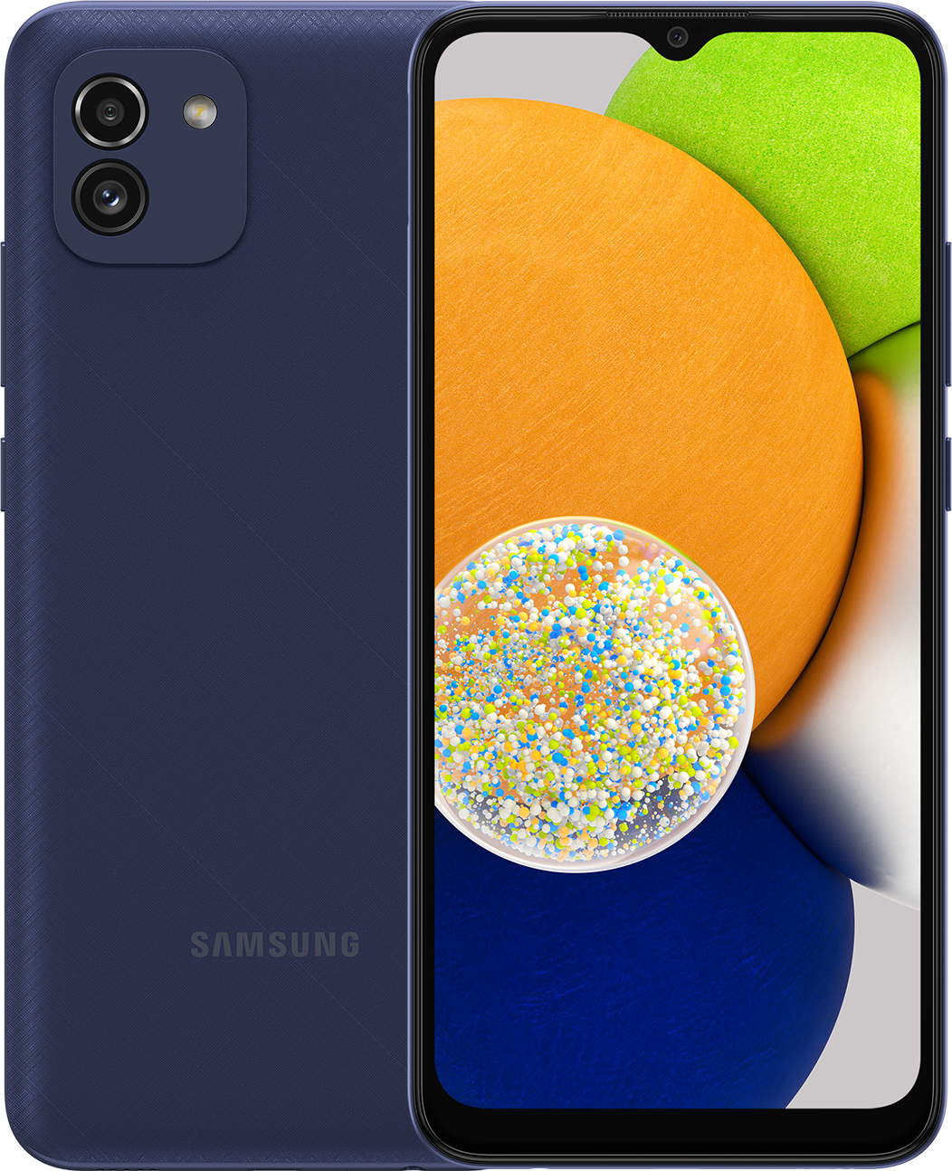 

Смартфон Samsung Galaxy A03, 6.5" 720x1600 PLS, Unisoc Tiger T606, 3Gb RAM, 32Gb, 3G/4G, Wi-Fi, BT, 2xCam, 2-Sim, 5000 мА⋅ч, Micro-USB, Android 11, синий (SM-A035FZBDMEA), Galaxy A03
