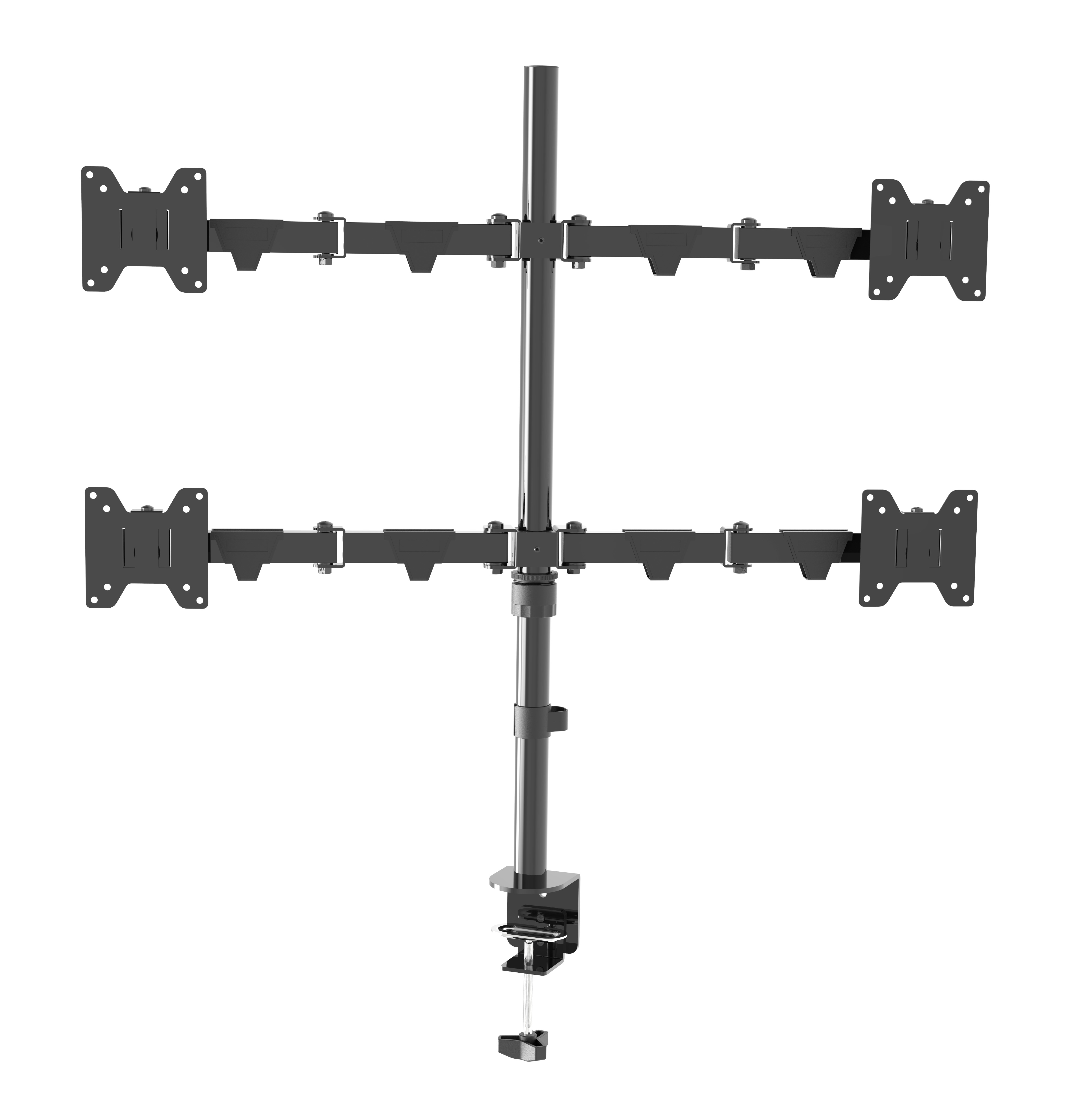 

Кронштейн настольный для TV/монитора WIZE, 14"-26", 4 монитора, VESA 75x75мм-100x100мм, наклонный, поворотный, портрет-альбом, до 10 кг, черный (WDM4-26)