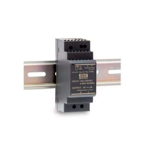 

Блок питания Mean Well HDR-30-5, на DIN-рейку, 5В, 3А, 15Вт, черный (HDR-30-5 MW), HDR-30-5