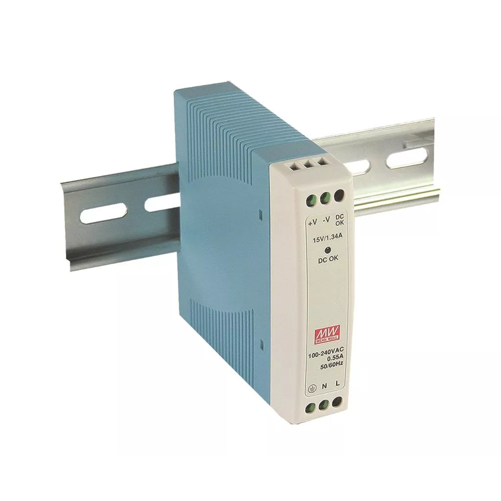 

Блок питания Mean Well MDR-10-5, на DIN-рейку, 5В, 2А, 10Вт, белый/голубой (MDR-10-5 MW), MDR-10-5