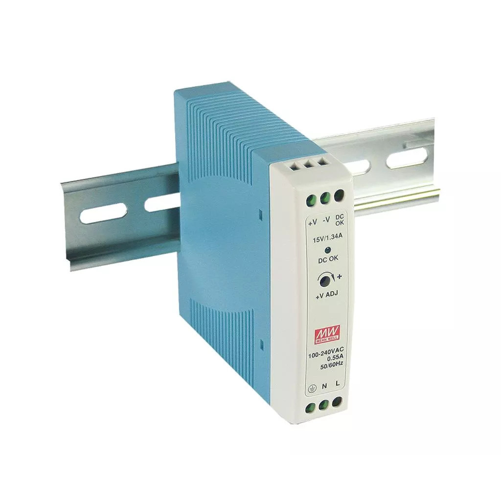

Блок питания Mean Well MDR-20-5, на DIN-рейку, 5В, 3А, 20Вт, белый/голубой (MDR-20-5 MW), MDR-20-5