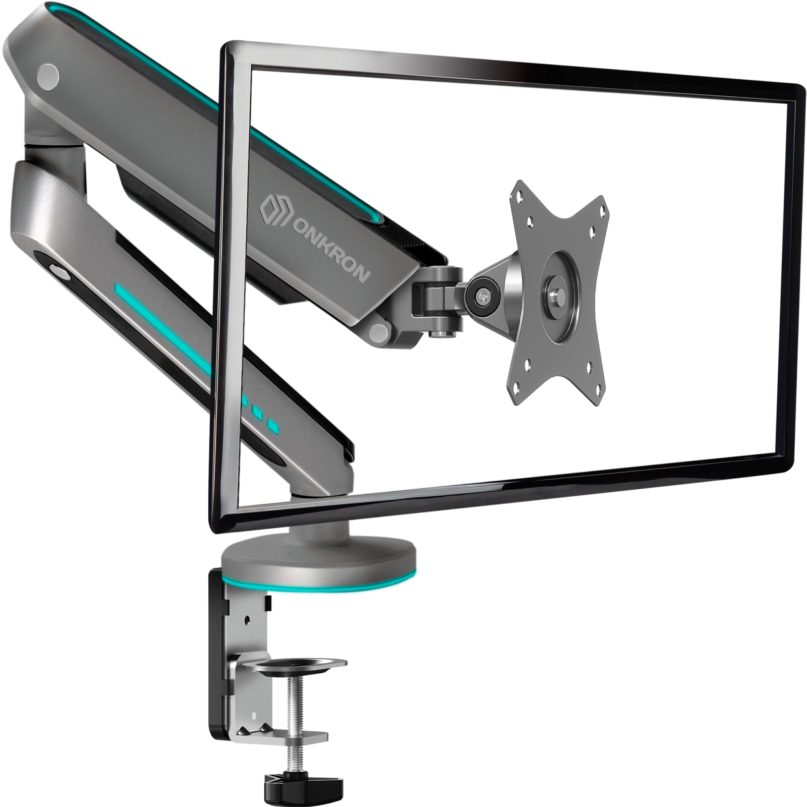 

Кронштейн настольный для монитора ONKRON GM25, 13"-34", VESA 75x75мм-100x100мм, наклонный, поворотный, портрет-альбом, до 9кг, серый (GM25 GRAY), GM25