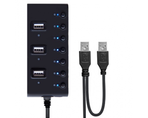 Концентратор Ginzzu GR-487UAB, 7xUSB 2.0