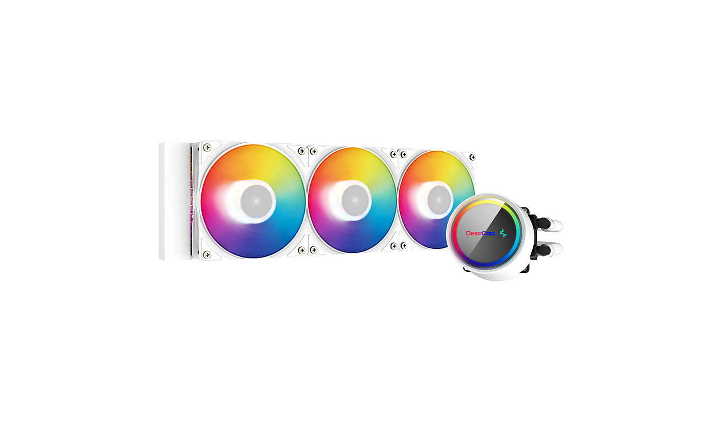 Жидкостное охлаждение Deepcool L360 A-RGB WH для Socket 115x/2066/2011/1200/Socket 1700/AM4/AM5, 3x120мм, ARGB (DP-H12CF-GL360-ARGB-WH)