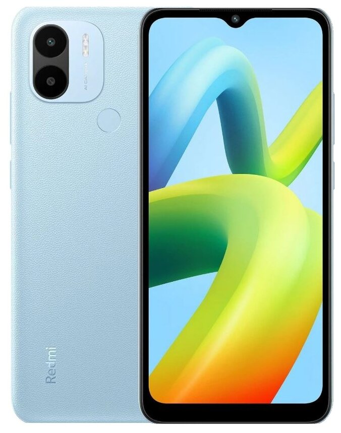 

Смартфон Xiaomi Redmi A1+, 6.52" 720x1600 IPS, MediaTek Helio A22, 2Gb RAM, 32Gb, 3G/4G, Wi-Fi, BT, 2xCam, 2-Sim, 5000 мА⋅ч, Micro-USB, Android 12 Go, голубой (43142), Redmi A1+
