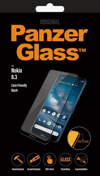 

Защитное стекло PanzerGlass для экрана смартфона Nokia 8.3, FullScreen, черная рамка, 3D (PG-6778)