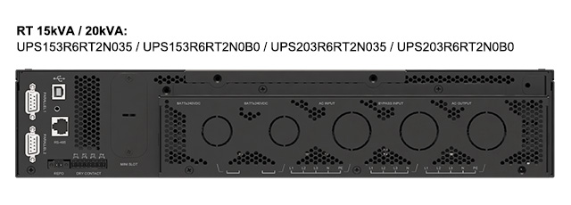 ИБП Delta Electronics Amplon RT-20K3P, 20000VA, 20000W, клеммная колодка, USB, черный (UPS203R6RT2N035) (без аккумуляторов)