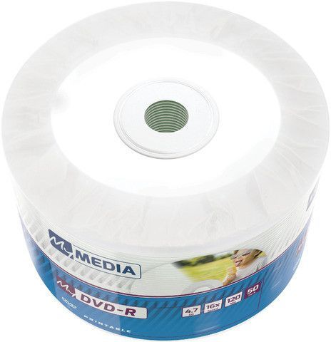 Диск MYMEDIA DVD-R, 4.7Gb, 16x, Pack wrap, 50 шт, Printable (69202)