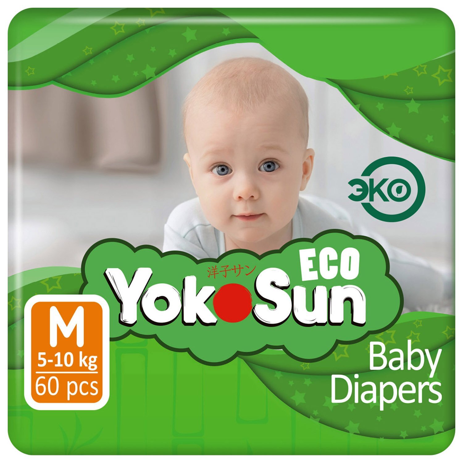 

Детские подгузники YokoSun Eco М, 5-10 кг, 60 шт