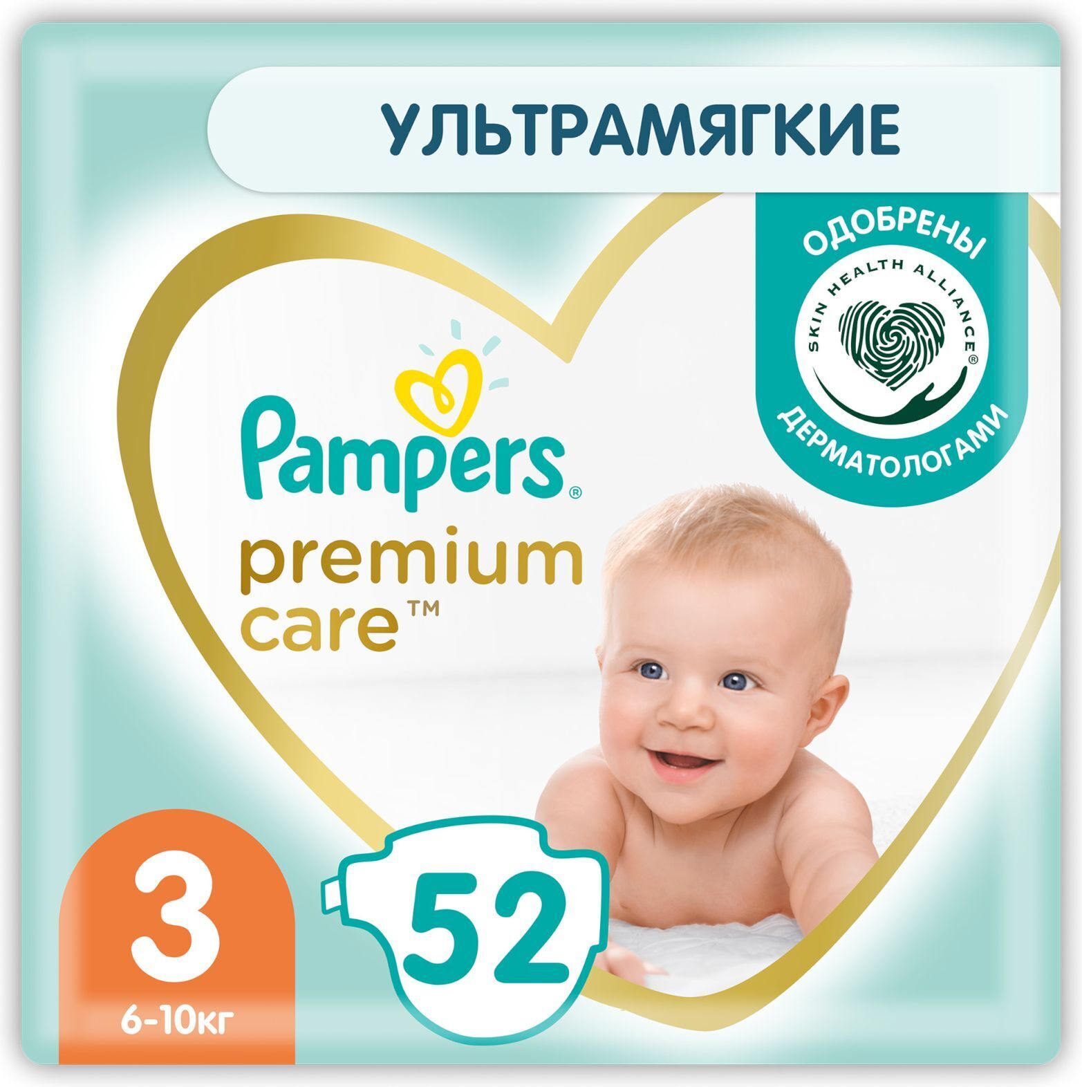 

Детские подгузники Pampers Premium Care 3, 6-10 кг, 52 шт