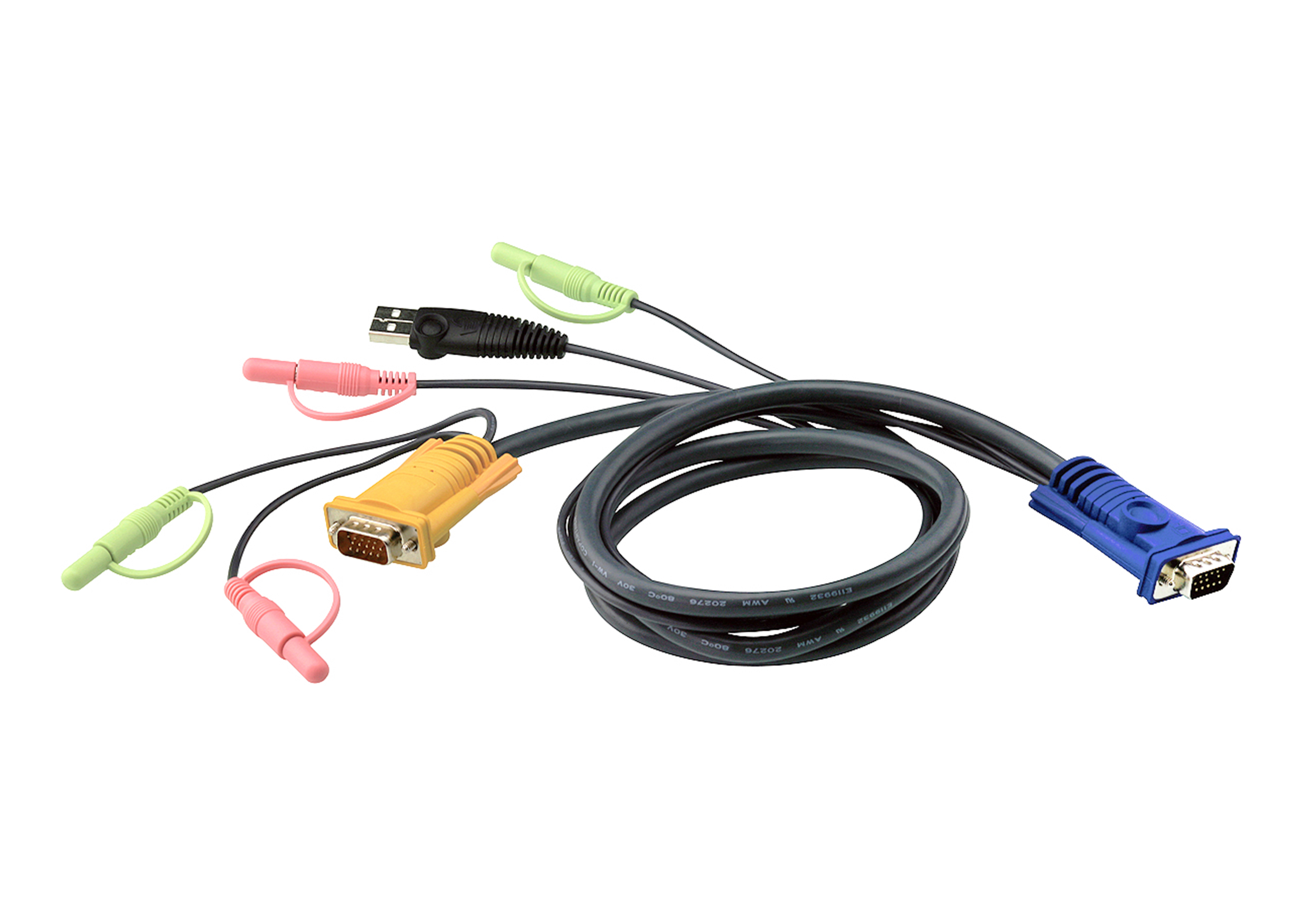 Кабель KVM (КВМ) ATEN, VGA, 2xJack 3.5mm, USB (AM), 1.8м (2L-5302U)