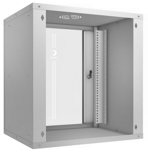 Шкаф телекоммуникационный настенный 12U 550x450 мм, стекло/металл, серый, разборный, Cabeus LIGHT WSC-05D-12U55/45 (WSC-05D-12U55/45)