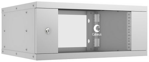 Шкаф телекоммуникационный настенный 4U 550x450 мм, стекло/металл, серый, разборный, Cabeus LIGHT WSC-05D-4U55/45 (WSC-05D-4U55/45)