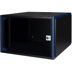 Шкаф телекоммуникационный настенный 12U 600x450 мм, стекло/металл, черный, разборный, Datarex DR-600211 (DR-600211)