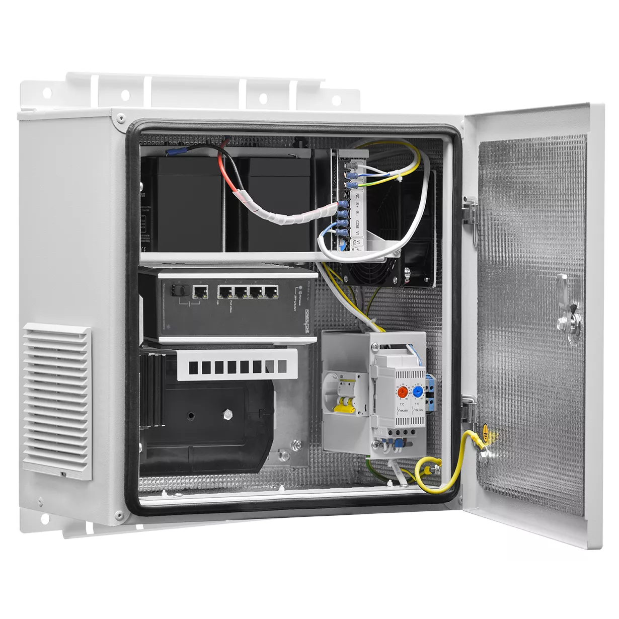 Шкаф телекоммуникационный настенный 400x250 мм, металл, серый, SNR OWC SNR-OWC-404025-IP54-UPS/48 (SNR-OWC-404025-IP54-UPS/48)